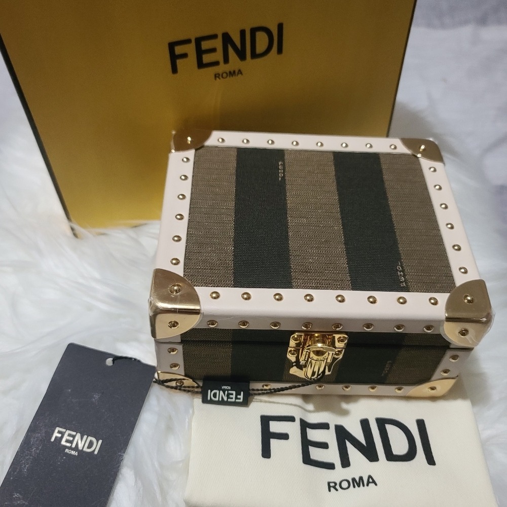 FENDI Studded Trimmed Jewelry Box